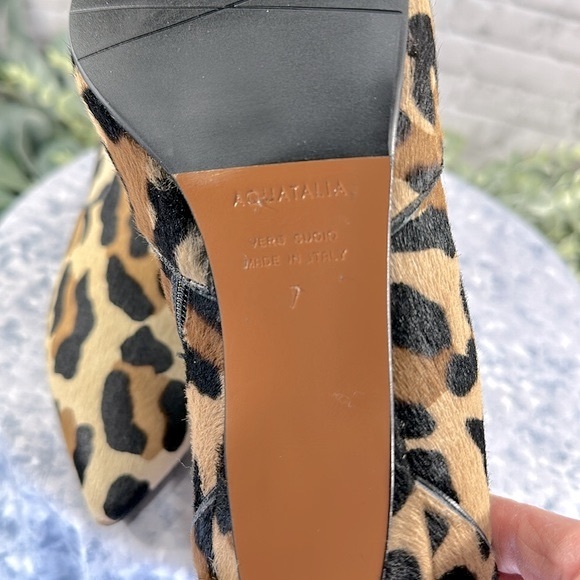 Aquatalia “Marilisa” Leopard Print Calf Hair Kitten Heel Fashion Boot WMS 7M✨EUC - Picture 11 of 13